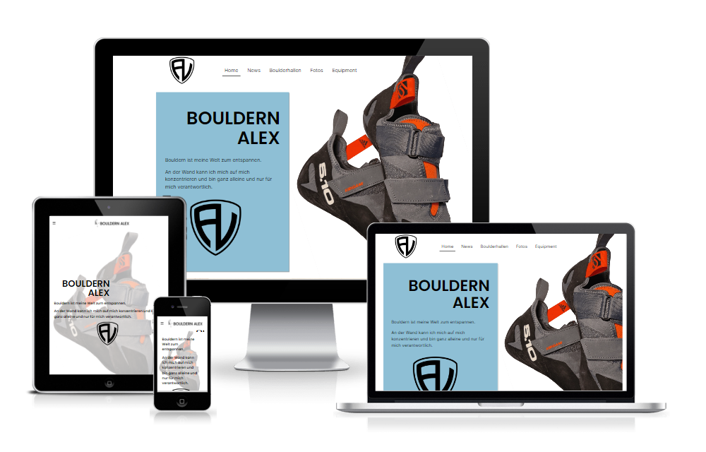 Webdesigner in Willich Referenz Bouldern Alex